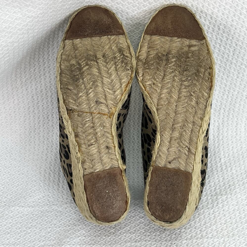 Lauren Ralph Lauren Cecilia BB Leopard Peep Toe Espadrille Wedges Women 8 B - Picture 7 of 10